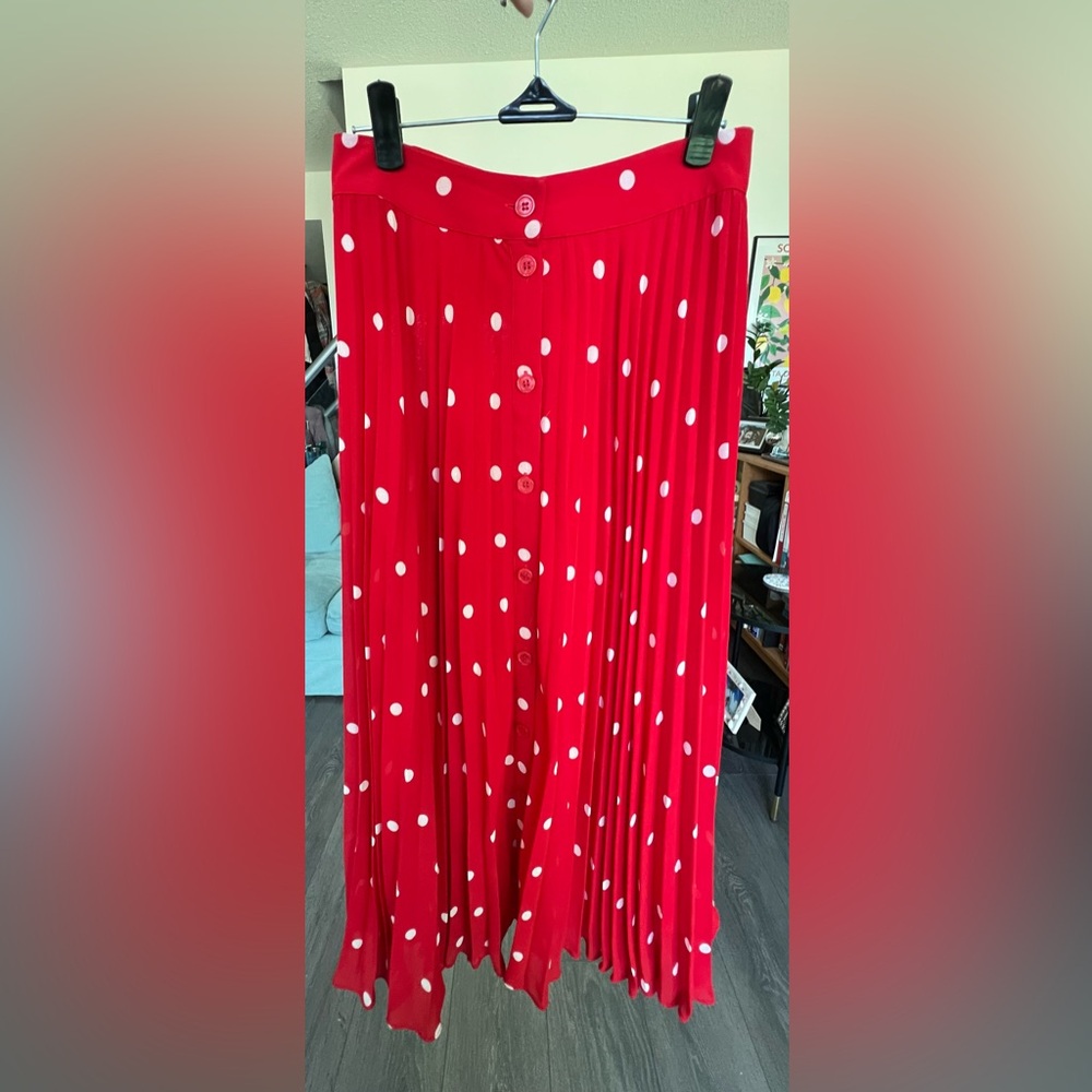 & Other Stories Red Polka Dot Skirt